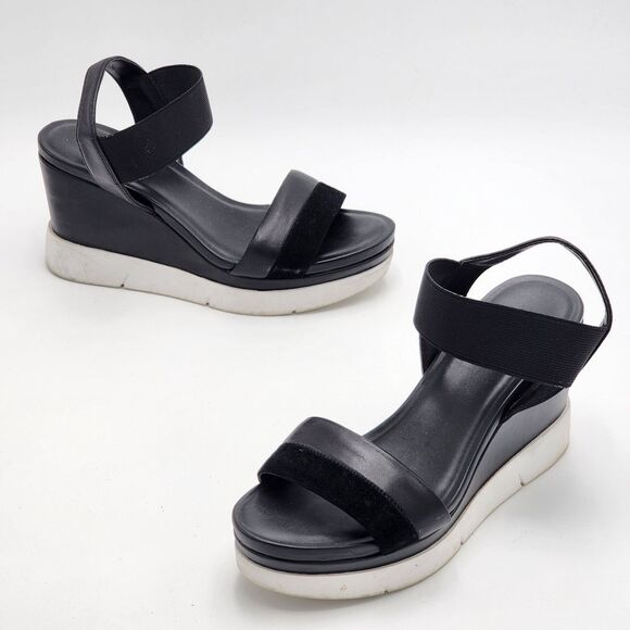 Franco Sarto Kashmir Leather Wedge Sandals Size 7.5 - Picture 1 of 10